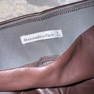 Abercrombie & Fitch Brown vegan leather leggings